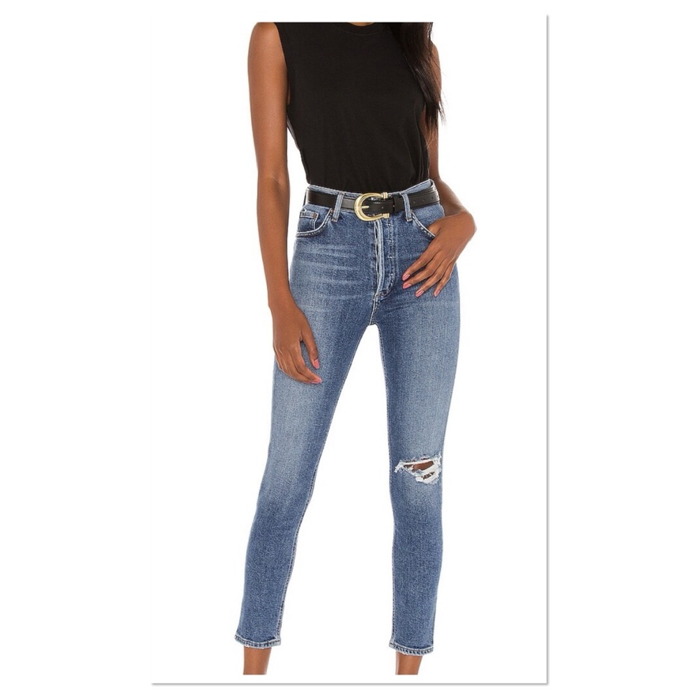 AGOLDE Nico High Rise Slim in Shoreline Sz 23 Cotton Blend Revolve